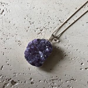Geode amethyst necklace